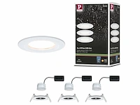 3x led-inbouwlamp ip44 rond 78 mm, paulmann, nova coin, wit mat