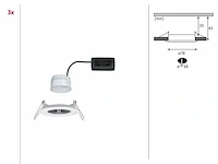 3x led-inbouwlamp ip44 rond 78 mm, paulmann, nova coin, wit mat - afbeelding 3 van  4