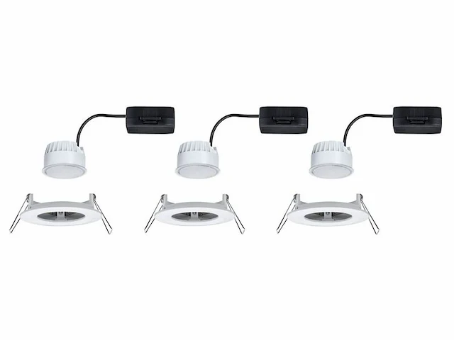 3x led-inbouwlamp ip44 rond 78 mm, paulmann, nova coin, wit mat - afbeelding 2 van  4