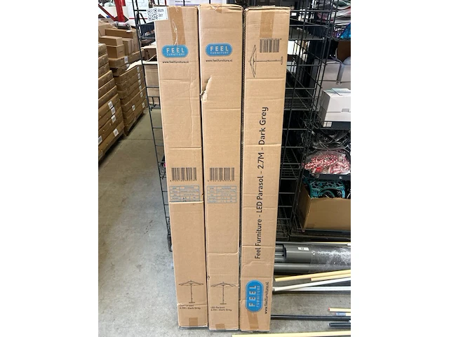 3x led parasol 2.7 meter feel furniture, donkergrijs - afbeelding 2 van  5