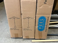 3x led parasol 2.7 meter feel furniture, donkergrijs - afbeelding 4 van  5