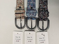 3x leren dames riemen – italiaans design sluis leder, multicolor