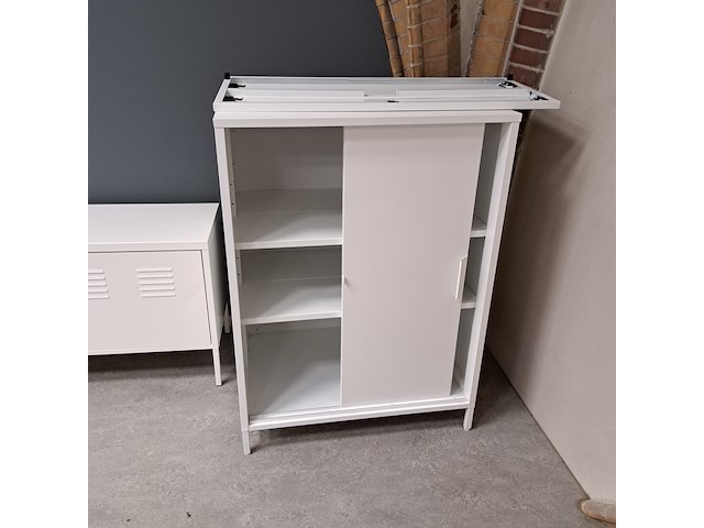 3x (locatie deventer) metalen dressoirkasten, ikea, wit - afbeelding 4 van  4