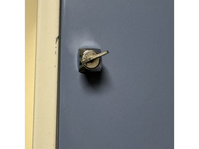 3x lockerkast en pedaalemmer, blauw/grijs - afbeelding 2 van  3