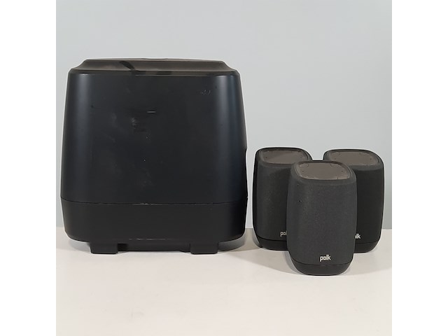 3x luidspreker en 1x subwoofer, polk, o.a assist, magnifi mini - afbeelding 1 van  21