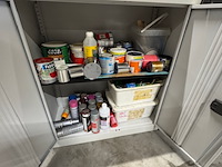 3x magazijnkast, bruin en grijs, met inhoud - afbeelding 2 van  5