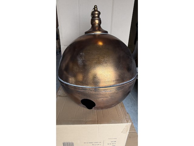 3x mega grote metalen kerstballen, paardekooper, red copper - afbeelding 2 van  11
