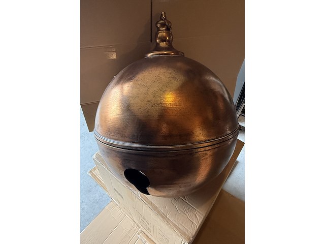 3x mega grote metalen kerstballen, paardekooper, red copper - afbeelding 4 van  11