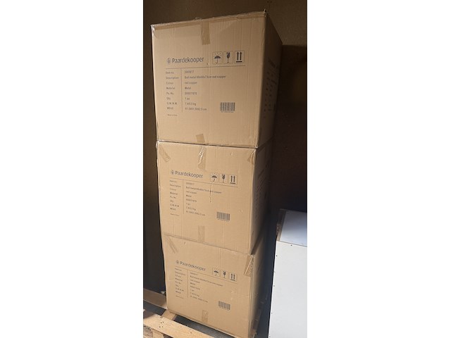 3x mega grote metalen kerstballen, paardekooper, red copper - afbeelding 5 van  11