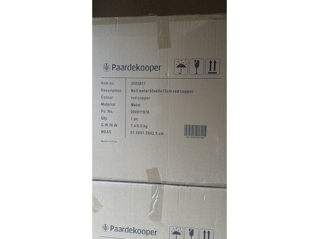 3x mega grote metalen kerstballen, paardekooper, red copper - afbeelding 6 van  11