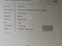 3x mega grote metalen kerstballen, paardekooper, red copper - afbeelding 6 van  11