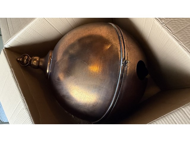 3x mega grote metalen kerstballen, paardekooper, red copper - afbeelding 7 van  11