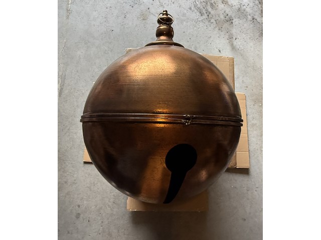 3x mega grote metalen kerstballen, paardekooper, red copper - afbeelding 10 van  11