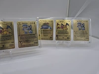 3x metalen venusaur, charizard en blastoise (base set) pokémon kaarten in acryl display - afbeelding 4 van  11