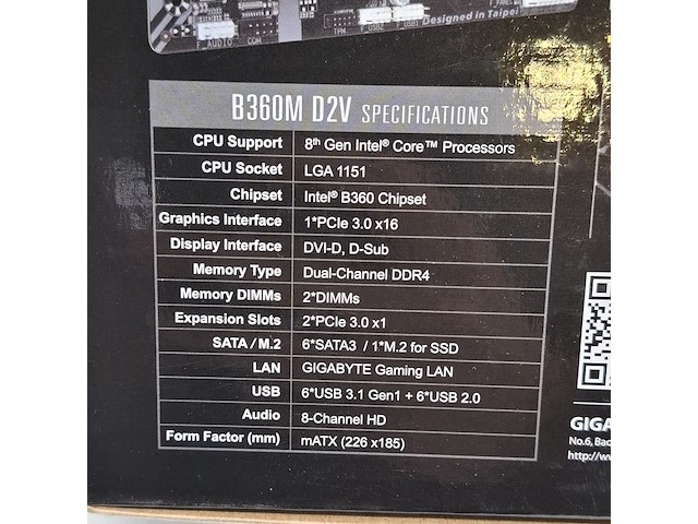 3x moederbord, gigabye, b360m-d2v intel lga1151 ddr4 - afbeelding 11 van  13