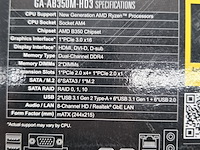 3x moederbord, gigabyte, ab350m-hd3 amd am4 b350 ddr4 - afbeelding 2 van  10