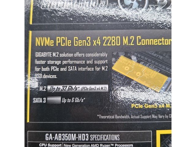 3x moederbord, gigabyte, ab350m-hd3 amd am4 b350 ddr4 - afbeelding 8 van  10