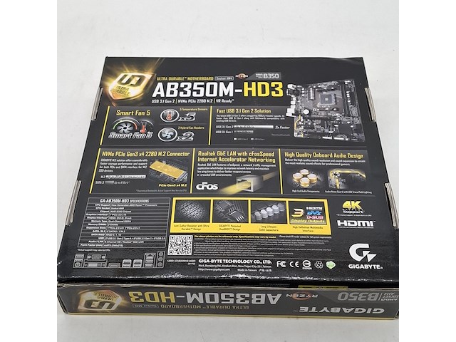 3x moederbord, gigabyte, ab350m-hd3 amd am4 b350 ddr4 - afbeelding 7 van  10