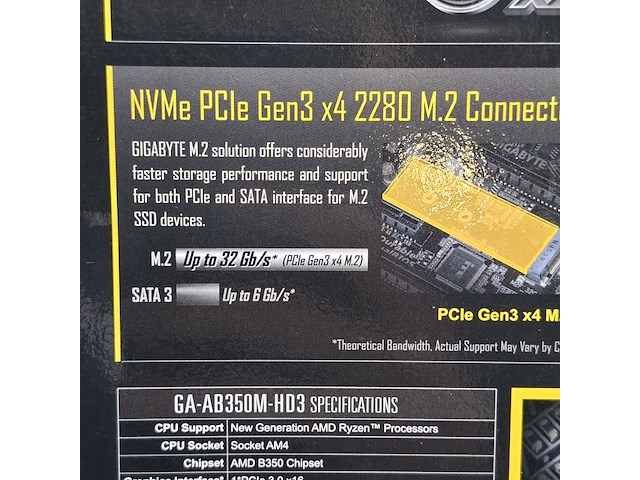 3x moederbord, gigabyte, ab350m-hd3 amd am4 b350 ddr4 - afbeelding 9 van  10