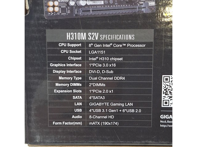3x moederbord, gigabyte, h310m-s2v intel lga 1151 ddr4 - afbeelding 7 van  10