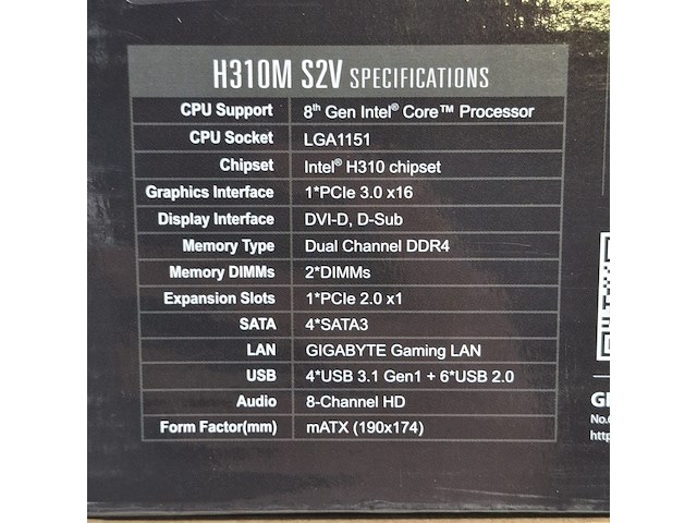 3x moederbord, gigabyte, h310m-s2v intel lga 1151 ddr4 - afbeelding 7 van  10