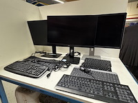3x monitor en diverse toetsenborden o.a. lg en dell, 27ul600 en - afbeelding 1 van  9