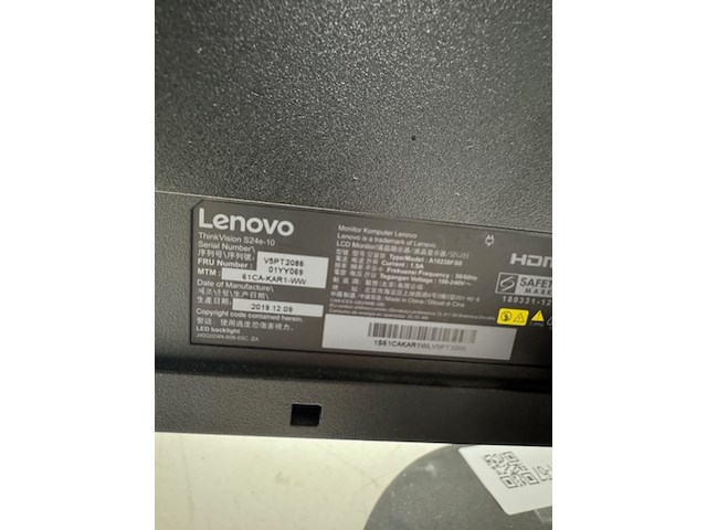 3x monitor lenovo, s24-e10 - afbeelding 7 van  8