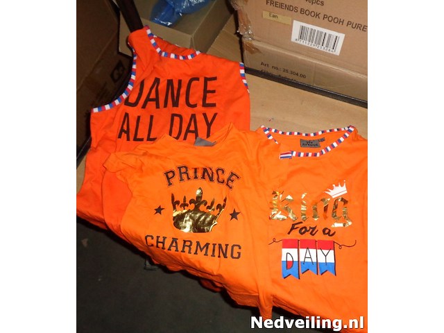3x oranje 2x t-shirt mt 98/104 en 1x jurkje mt l - afbeelding 3 van  3