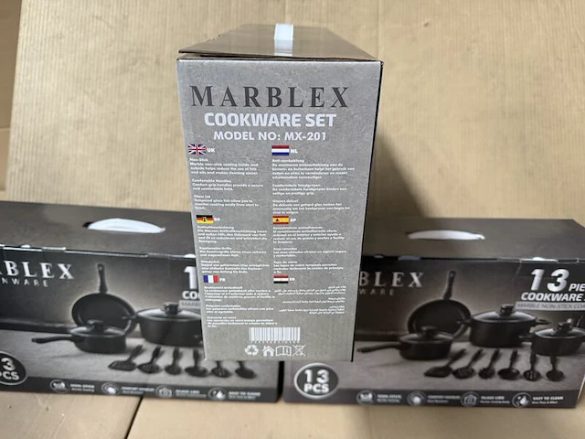 3x pannenset, marblex, 13-delig - afbeelding 2 van  3
