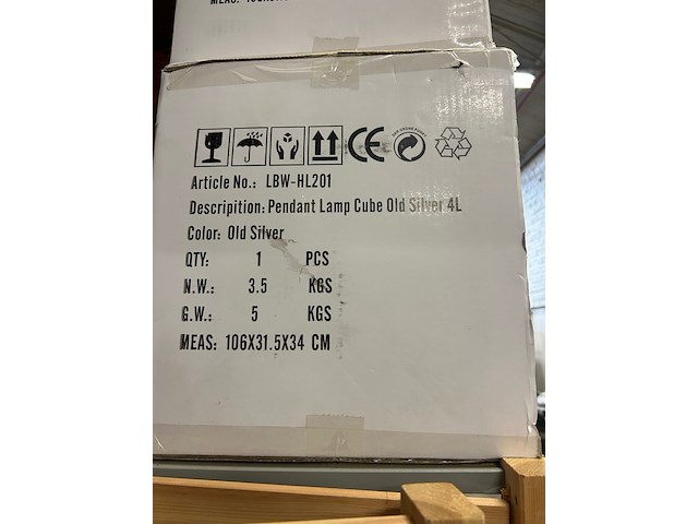 3x pendant lamp cube old silver 4l, bronx71 - afbeelding 2 van  2
