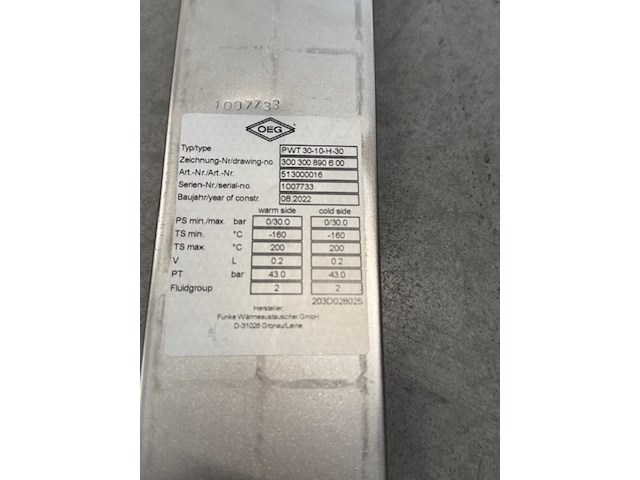 3x plaat warmtewisselaar oeg, pwt 30-10-h-30 - afbeelding 3 van  4