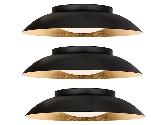 3x plafondlamp 3 staps dimbaar, steinhauer, brotke 4127zw, zwart / goud, 2026 - afbeelding 1 van  5