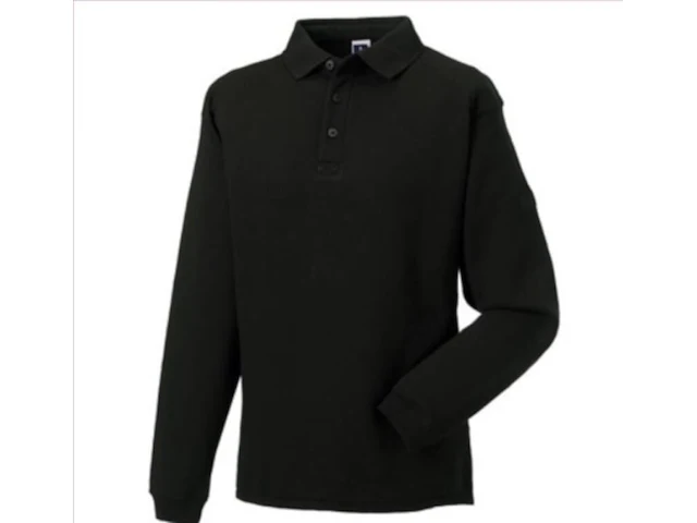 3x poloshirt werktrui lange mouw, russel, zwart, mt l - afbeelding 1 van  1
