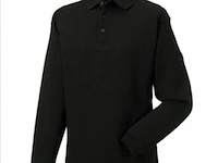 3x poloshirt werktrui lange mouw, russel, zwart, mt l