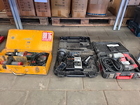 3x professioneel elektrisch gereedschap in koffer, w.o. metabo, milwaukee