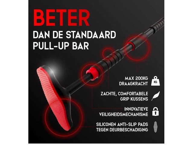 3x pull up bar, 101 produts, zwart rood - afbeelding 3 van  6