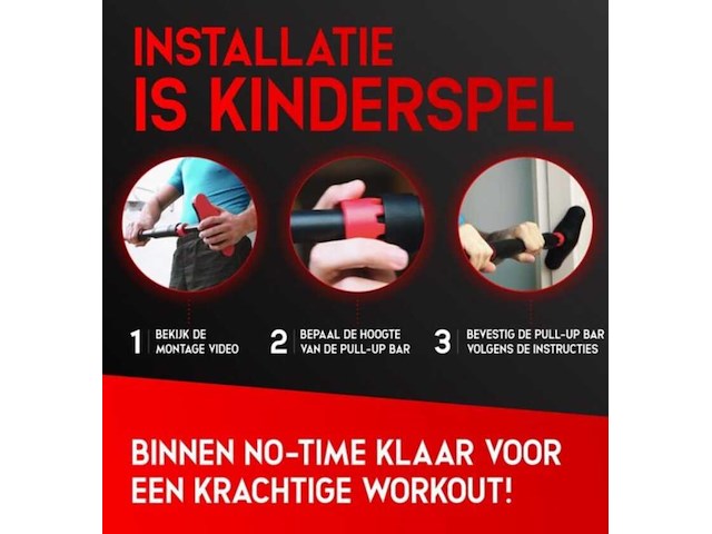 3x pull up bar, 101 produts, zwart rood - afbeelding 6 van  6