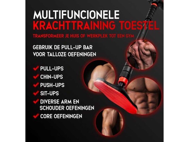 3x pull up bar, 101 produts, zwart rood - afbeelding 5 van  6