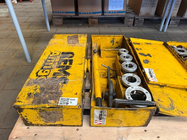 3x rems draadsnijgereedschap met snijkoppen in metalen koffer - afbeelding 2 van  6