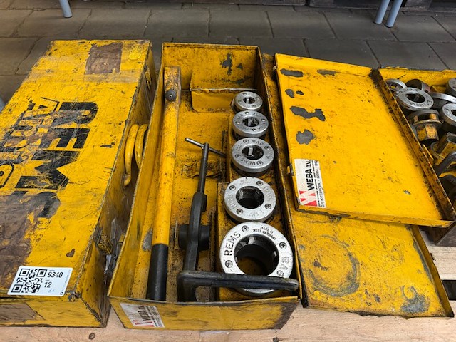 3x rems draadsnijgereedschap met snijkoppen in metalen koffer - afbeelding 3 van  6