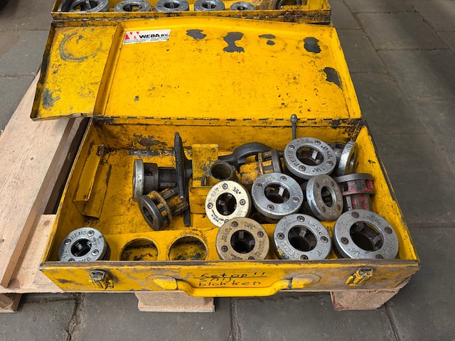 3x rems draadsnijgereedschap met snijkoppen in metalen koffer - afbeelding 6 van  6
