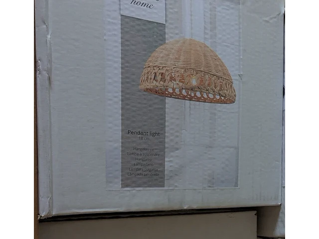 3x rieten hanglamp, lumineo, rond, 35 x 18 cm - afbeelding 2 van  3