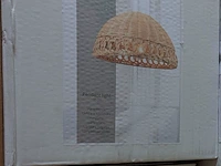 3x rieten hanglamp, lumineo, rond, 35 x 18 cm - afbeelding 2 van  3