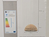 3x rieten hanglamp, lumineo, rond, 35 x 18 cm - afbeelding 3 van  3