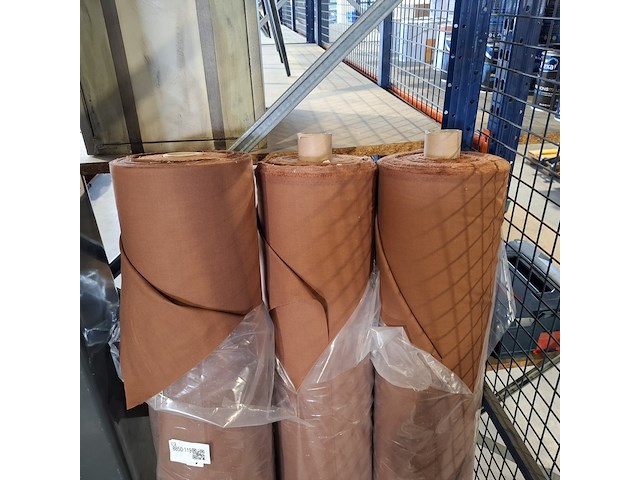3x rol fijne canvas bekledingsstof, terra - afbeelding 3 van  6