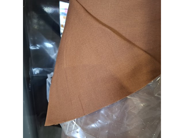 3x rol fijne canvas bekledingsstof, terra - afbeelding 4 van  6