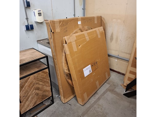 3x rond eetkamertafelblad, mangohout - afbeelding 2 van  6