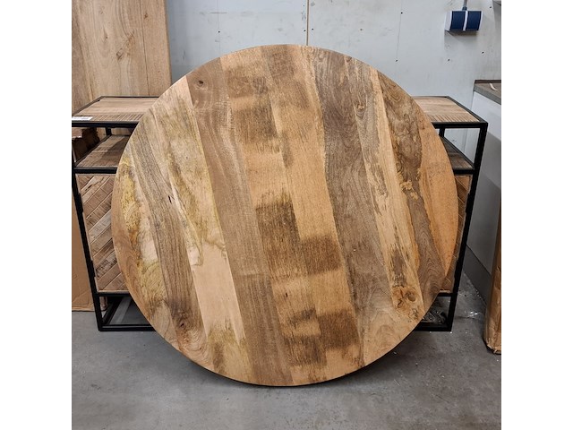 3x rond eetkamertafelblad, mangohout - afbeelding 3 van  6