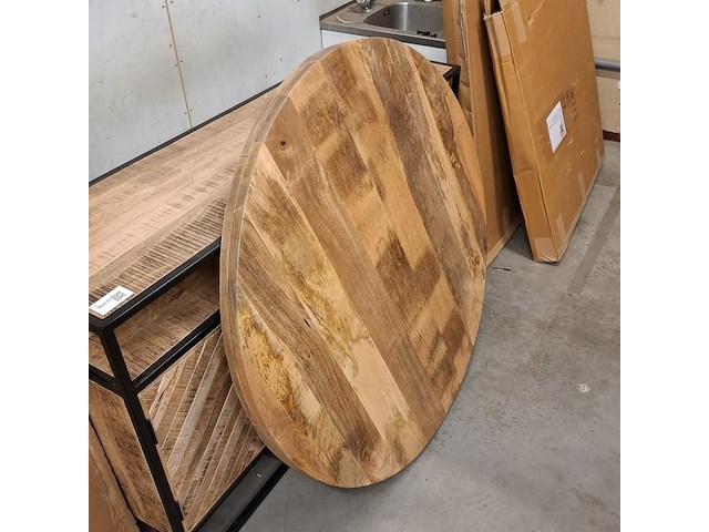 3x rond eetkamertafelblad, mangohout - afbeelding 4 van  6