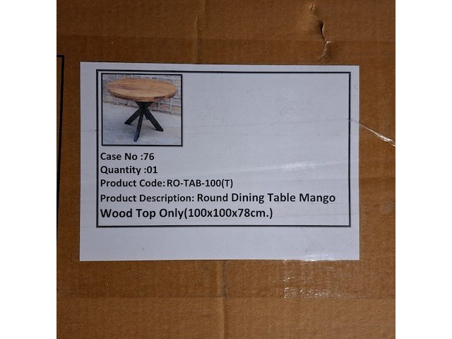 3x rond eetkamertafelblad, mangohout - afbeelding 5 van  6